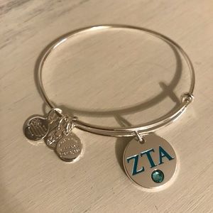 ZTA Silver Bracelet with Teal Charm